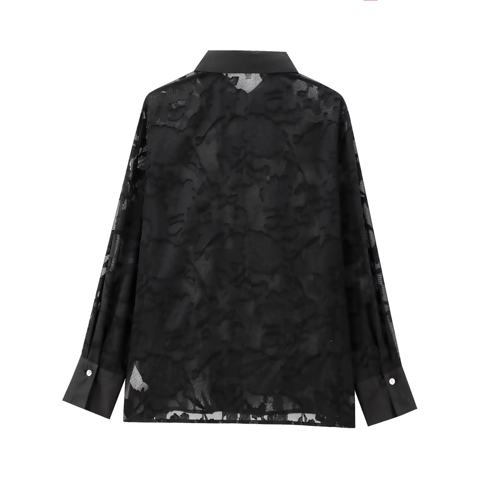Maxdutti  Minimalist Women's Perspective Black Shirt Fashion Ladies 2024 Autumn Long Sleeve Casual Shirt Blouse Women Tops