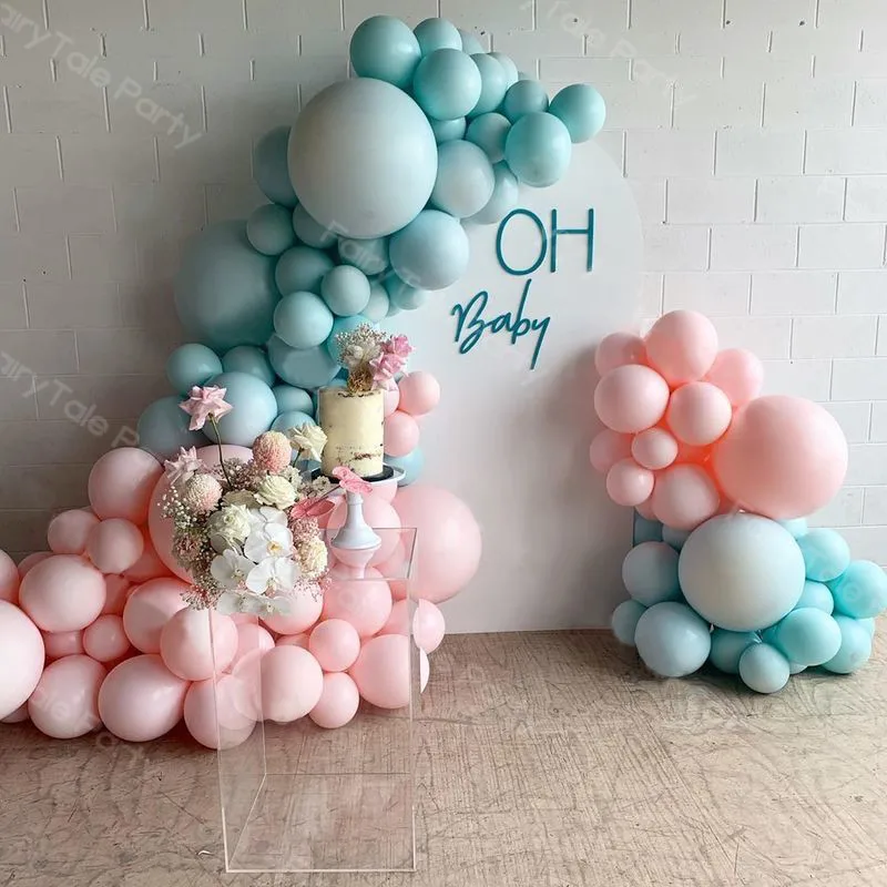 126pcs Pink and Blue Balloons Garland Arch Kit Pastel Balloon Baby Shower Birthday Wedding Party Gender Reveal Decorations