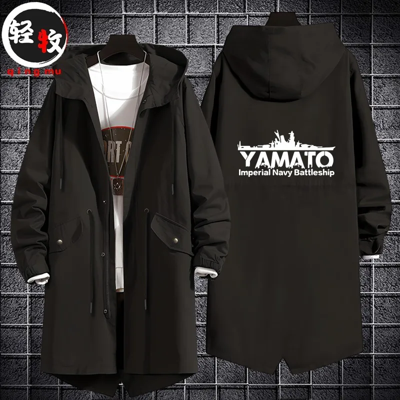 

ex Hooded Jaet Mid-Length Windbreaker Cotton Coat Trendy Brand Spring Autumn Winter Outerwear Polyester Fiber Zipper