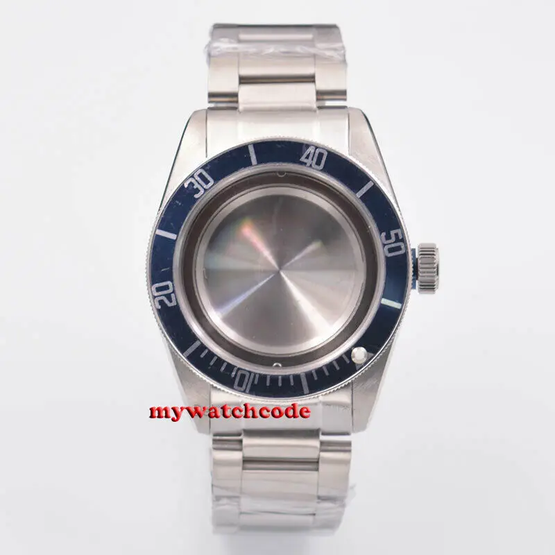 41mm Blue Bezel 316L Watches Case Fit ETA 2836 2824 Miyota 8215 821A Movement