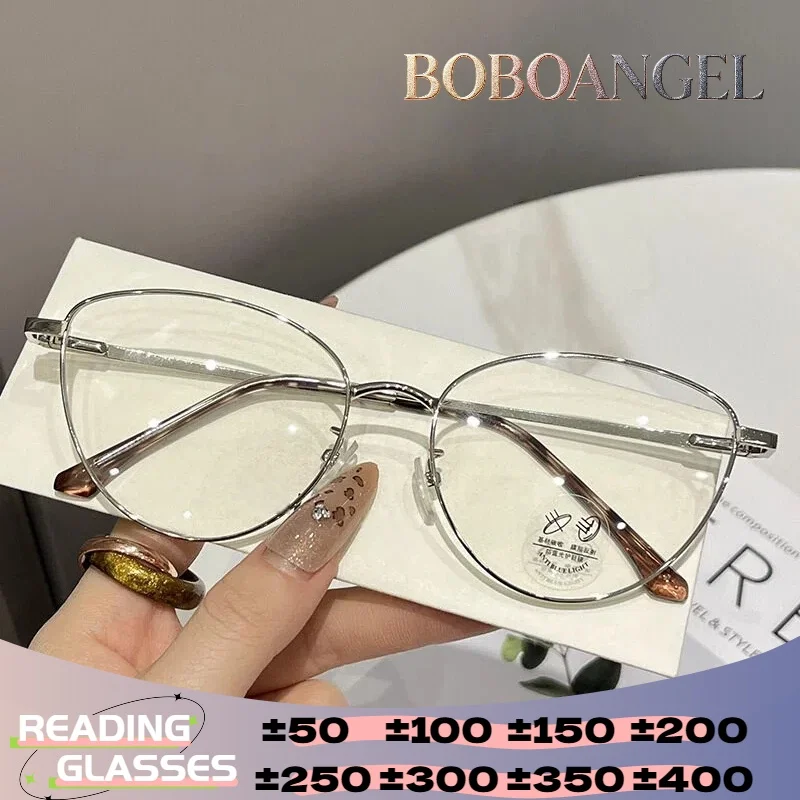 

BOBOANGEL Ultralight Pure Titanium Round Anti Blue Light Prescription Glasses Quality Women Optical Myopia Progressive Eyeware