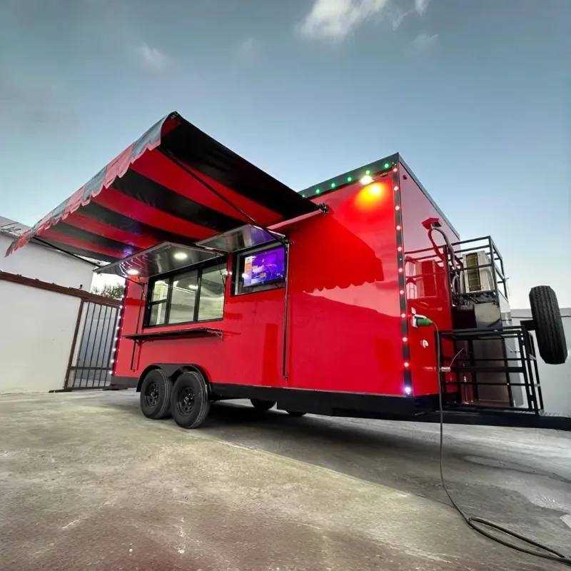Food Trailer Factory Price Food Trailer Truck Hot Sale Canada Market Mobile Street Vending Fully Equipped Customized