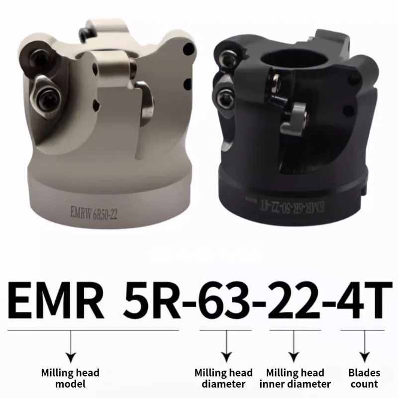 EMR TRS EMRW 50 63 80mm Indexable Face Mill Cutter Head for RPMW1003 RPMT1204 Inserts FMB22 FMB27 CNC Milling Tool Holder - view 2