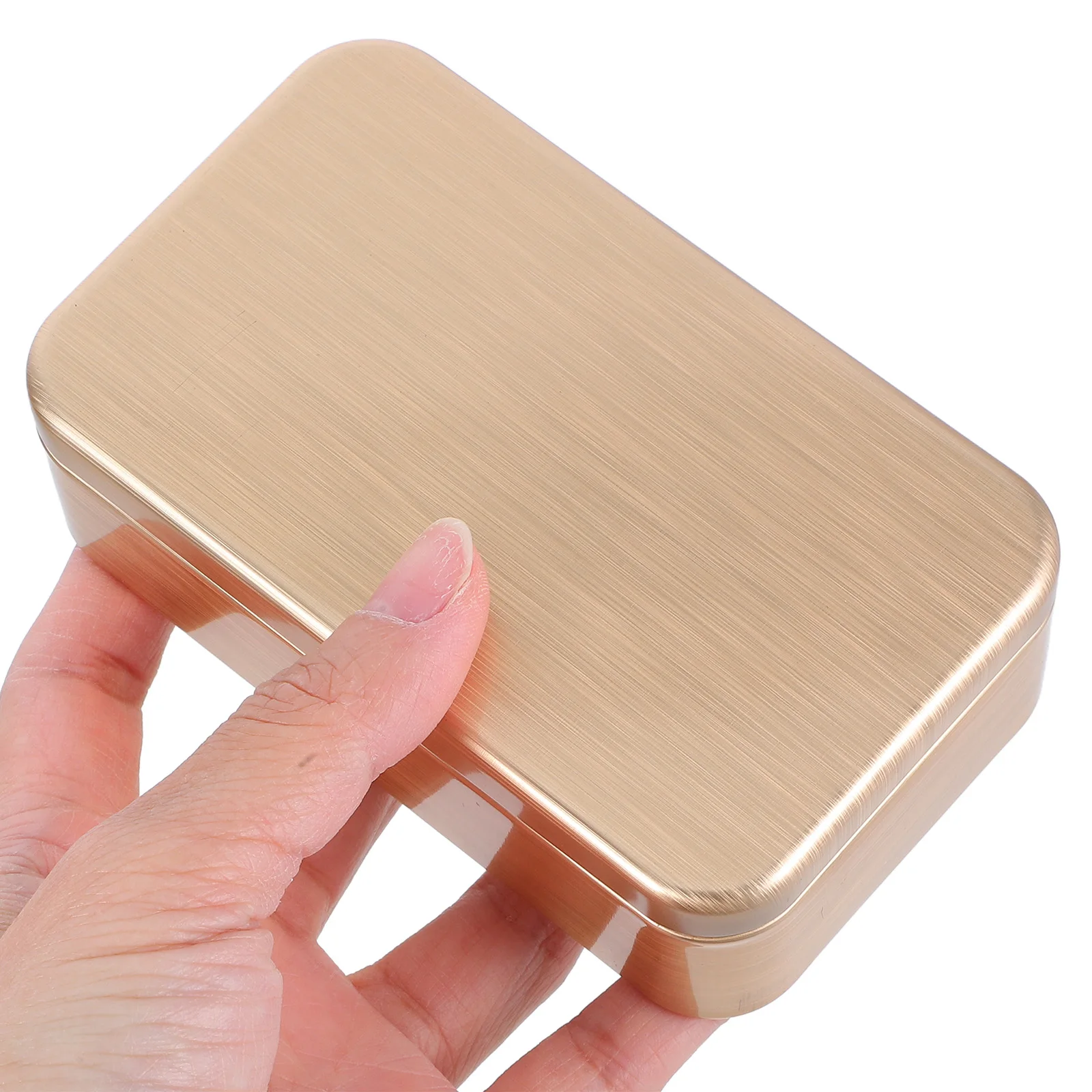 

5Pcs Rectangular Brushed Small Tin Box Mini Metal Storage Container Flip Top Jewelry Keepsake Case for Home Tea Coffee