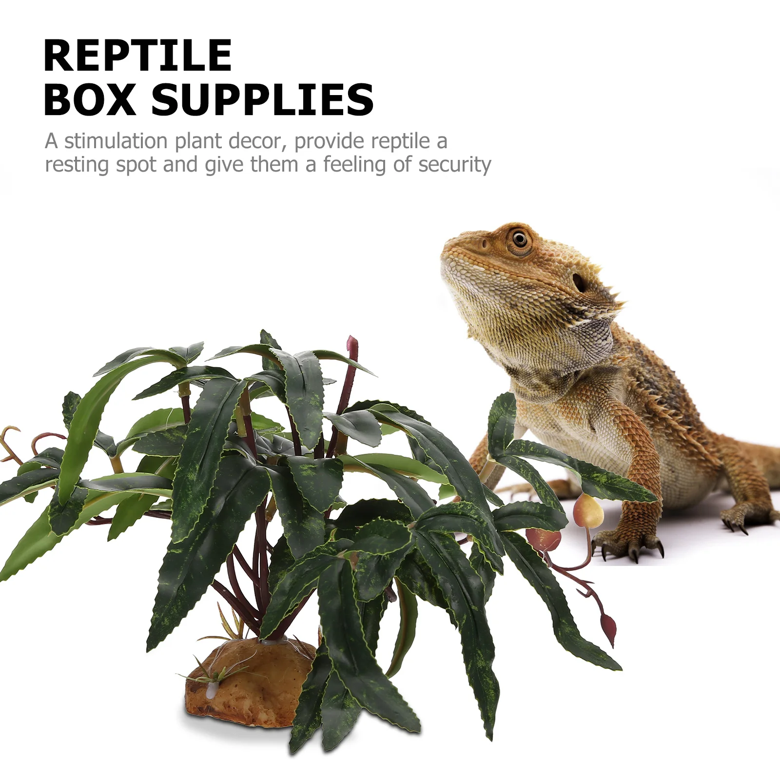 

Simulated Artificial Green Plants Reptile Box Supplies Realistic Chic Decoration Reptile Habitat Aquarium Landscape Ornament