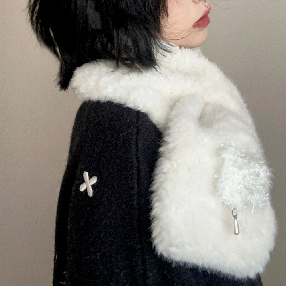 Orejeras japonesas de invierno Y2K con borde de encaje suave, orejeras cálidas para chica bonita, correa de prevención de calor y frío para estudiantes, protección para los oídos