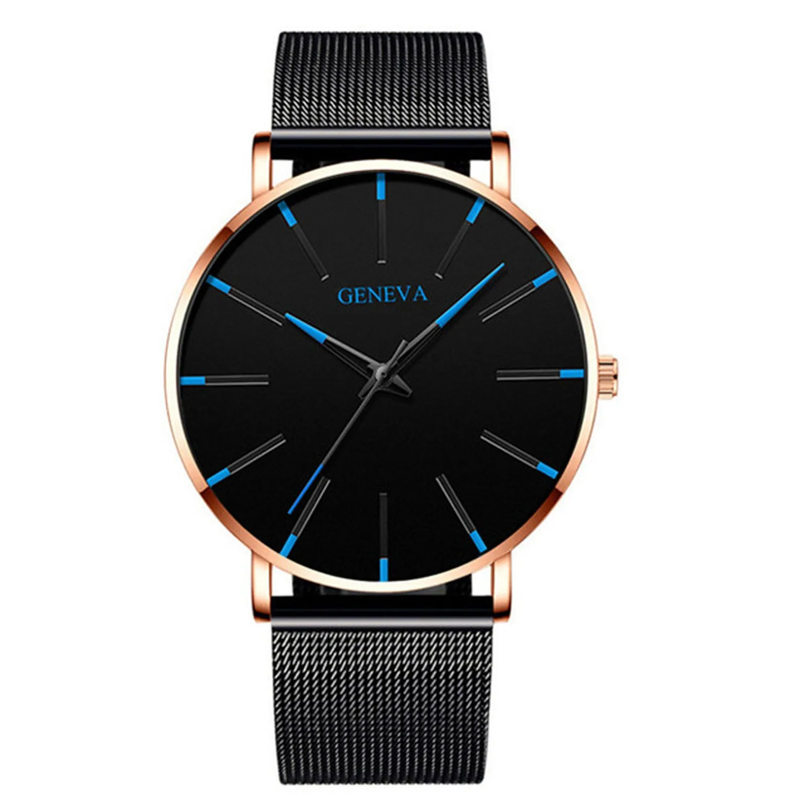 Men\'s Fashion Ultra Thin Watches Business Stainless Steel Mesh Quartz Watch High Quality Atmosphere Luxury Fashion