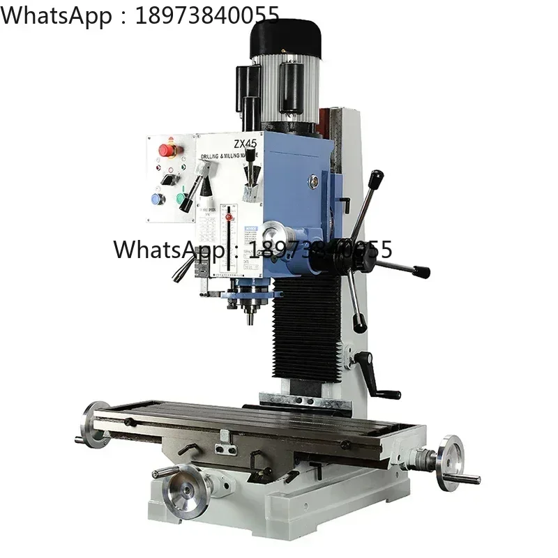 ZX45 Small Milling Machine Tapping Drilling Tool Desktop Variable Speed XYZ Powered Brushless Motor 1500W Spindle MT4 Metal 45mm