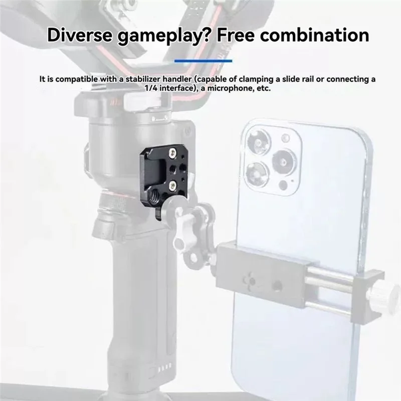 【Szybka Dostawa】Płytka Rozszerzająca Stabilizatora do DJI Ronin RS3/RS2/RSC2/SC/S Rozszerzenie Stabilizatora Gimbal Otwór 1/4 3/8 Cala Zimny S