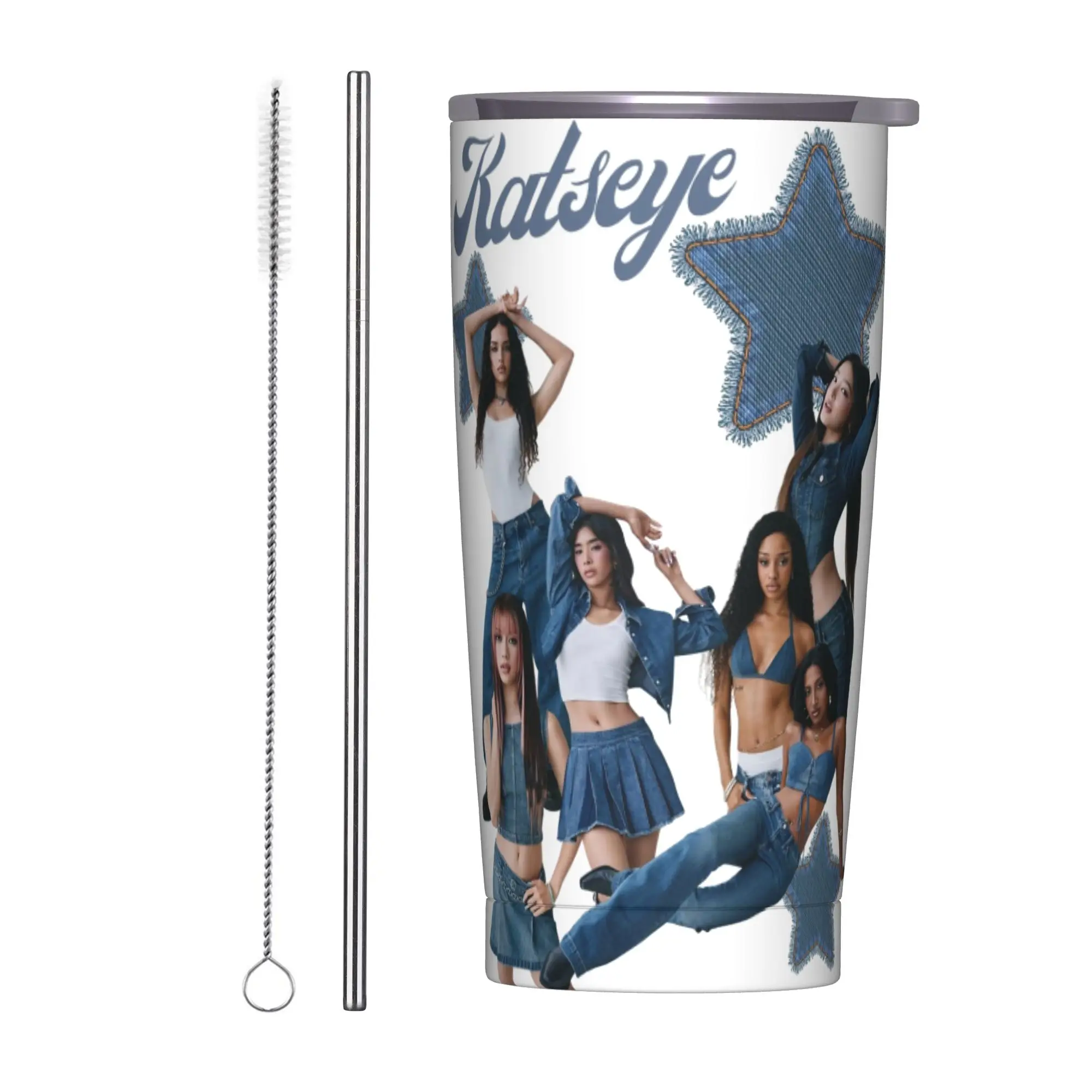 Stainless Steel Tumbler Katseye Kpop Girl Group Thermal Mug  Insulated Cold and Hot Mugs Cup Travel Water Bottle