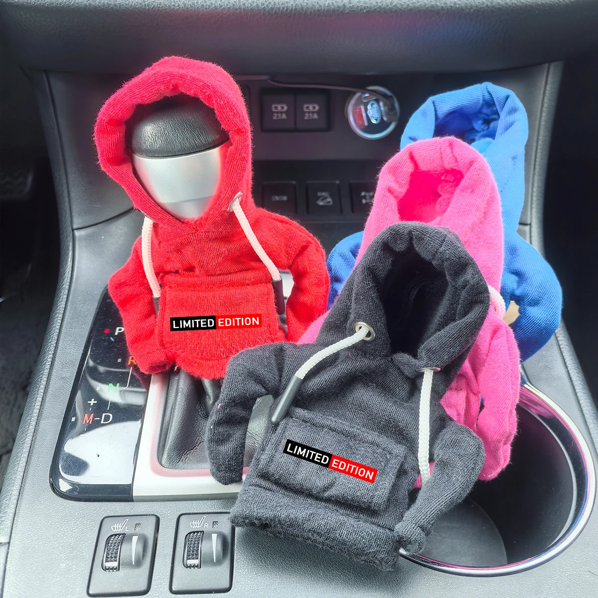 1pc Car Gear Shift Knob Cover Hoodie Sweatshirt Gear Stick Cover For Toyota Lexus Nissan For Chevrolet Hyundai KIA