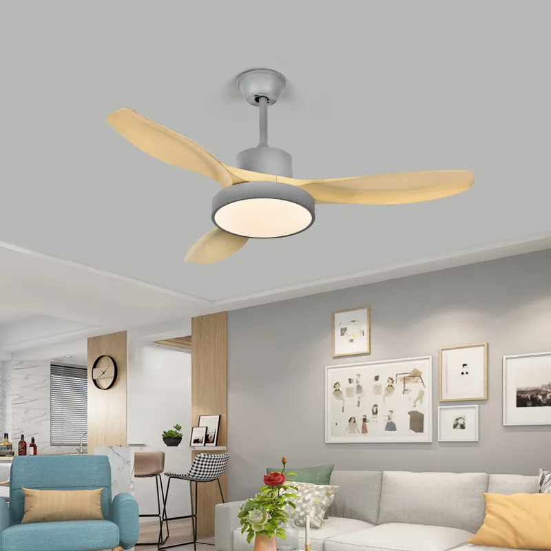 Nordic Big Five Leaf Ceiling Fan Light Full Spectrum Restaurant Lighting Living Room Home Middle Ancient Style Fan Lights