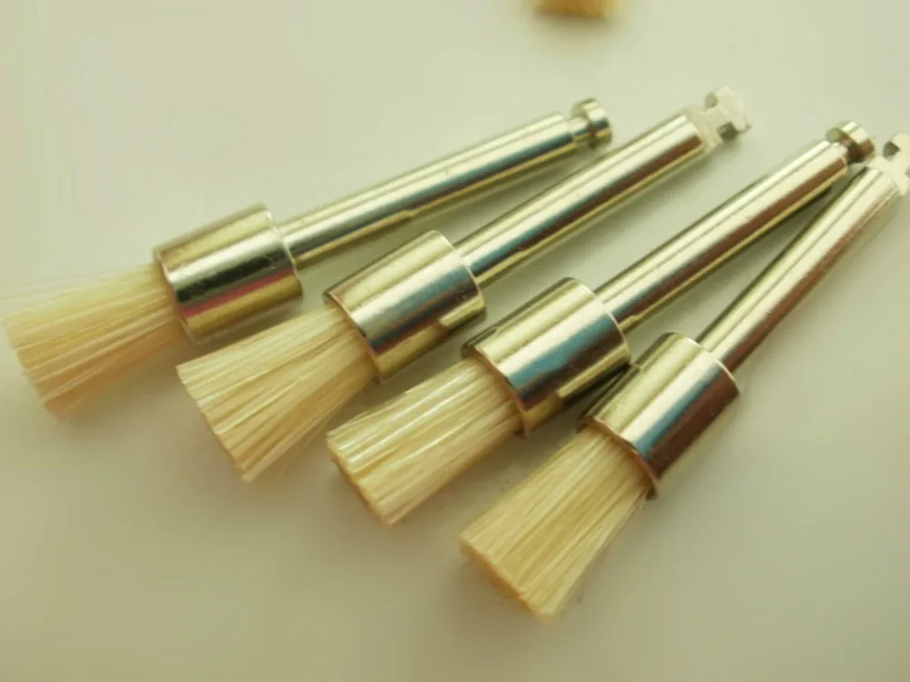

100PCS Dental Polishing Brush Latch style flat Prophylaxis brush Polisher White nylon prophy brush dental materials PB330