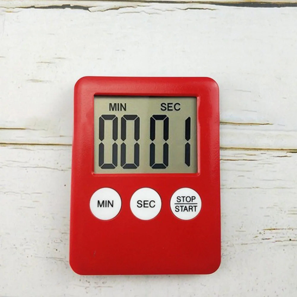 For Office Kitchen Bedroom Digital Timer Kitchen Timers Countdown Black White Red Plastic Sports Playing Games