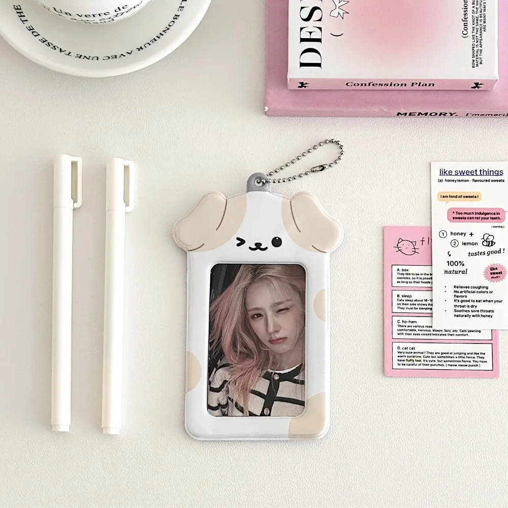 Original Cute Puppy Shaped 3 Inch Pvc Student Girl Heart Card Sleeve Small Card Random Card Collection Card Bag Card Sleeve