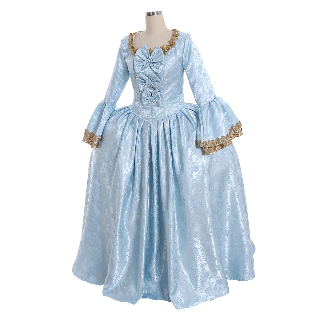 Medieval Victorian Girl Blue Bow Princess Dress Queen Dress Tea Party Ball Girl Adult Ceremony Dress Christmas Rococo Costume