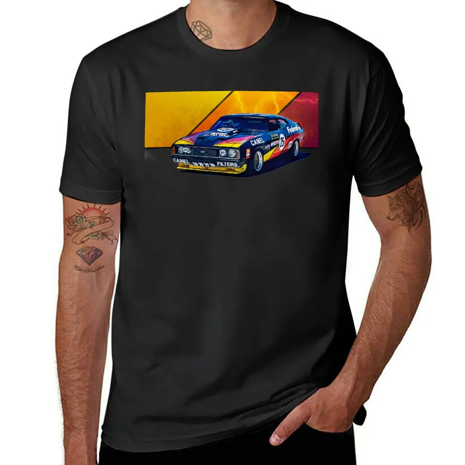 Allan Moffat Group C Federation Insurance XC Falcon coupe T-Shirt sports fans graphics black t-shirts for men