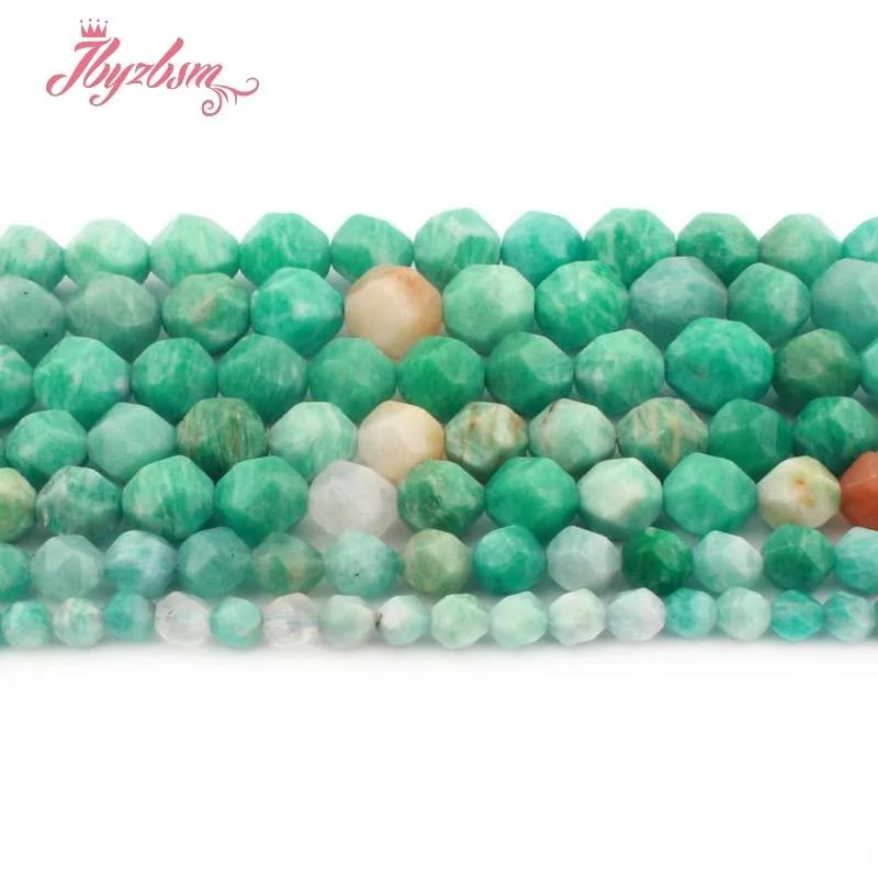 

6/8/10mm Amazonite Bead Green Square Faceted Natural Stone Beads For Jewelry Making DIY Necklace Bracelet Loose 15"Free Shipping