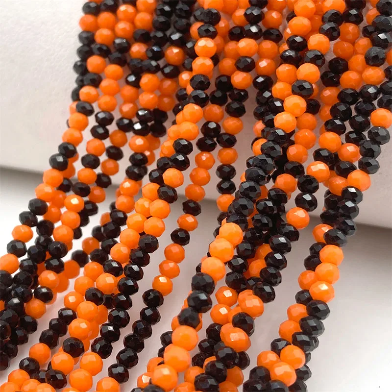 2mm Mixed Color Crystal Beads Rondelle Spacer Faceted Glass Beads for Jewerly Making DIY Needlework Bracelets Necklace