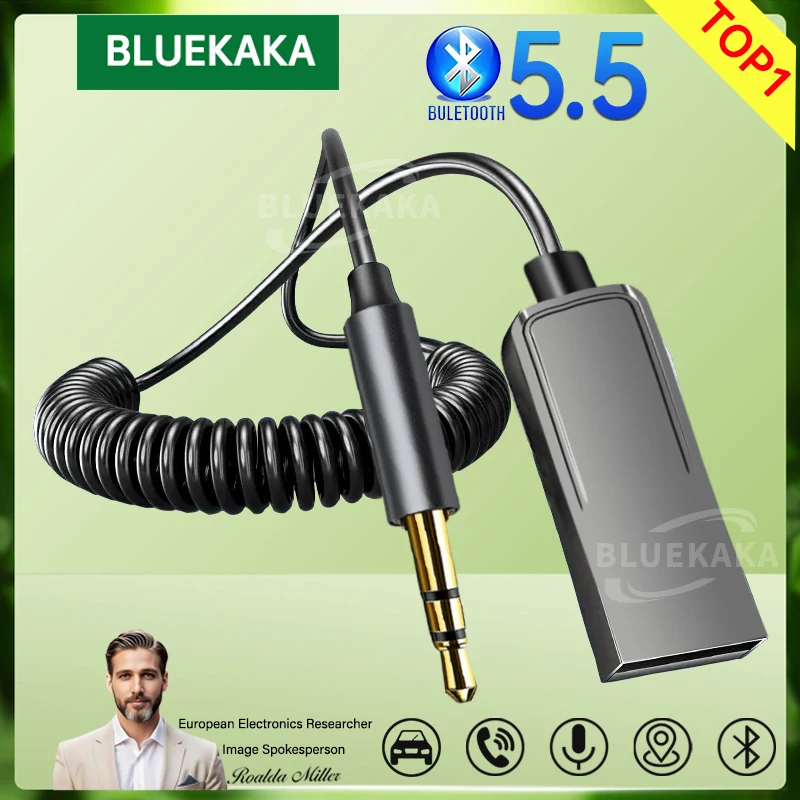 New Upgrades Bluetooth Adapter Cable Wireless Receiver 3.5mm Jack Aux USB Speaker Audio Stereo HiFi Mic Handsfree Music For Car