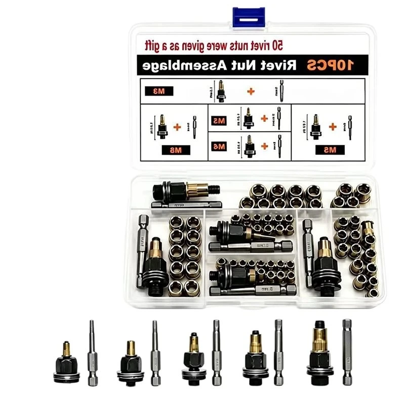automotive-repair-parts-60pcs-head-rivet-nut-tool-kit-m3-to-m8-rivnut-set-for-diy-electrical-projects-[ssmmee]