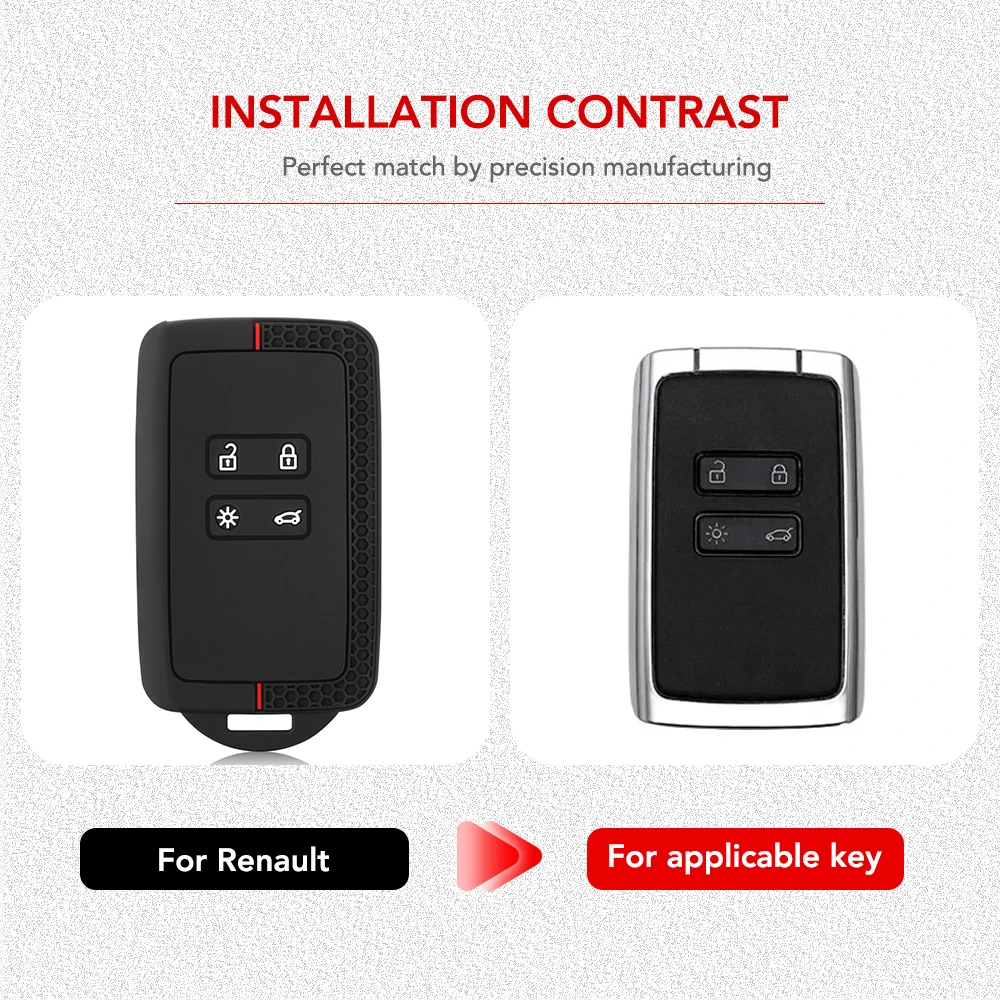 Silicone Key Case Cover For Renault Austral Captur Arkana Koleos Zoe Scenic Dacia Sandero Duster Logan Jogger Kadjar Clio Megane