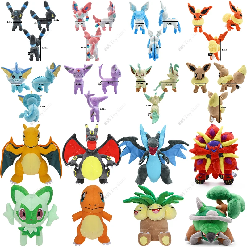 Pokemon Plush Charizard Toys Cartoon Exeggutor Dragonair Garchomp Lucario Mimikyu  Aerodactyl Soft Stuffed Peluche Kids Dolls