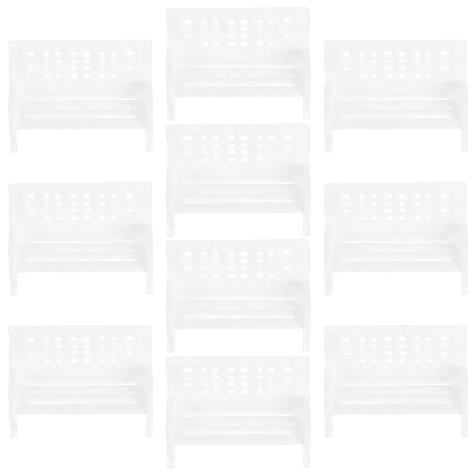 Mini chaise de parc en plastique, 5 pièces, réaliste, légère, Portable, banc d'ornement de bureau pour scènes miniatures, meubles, maison de poupée, bricolage