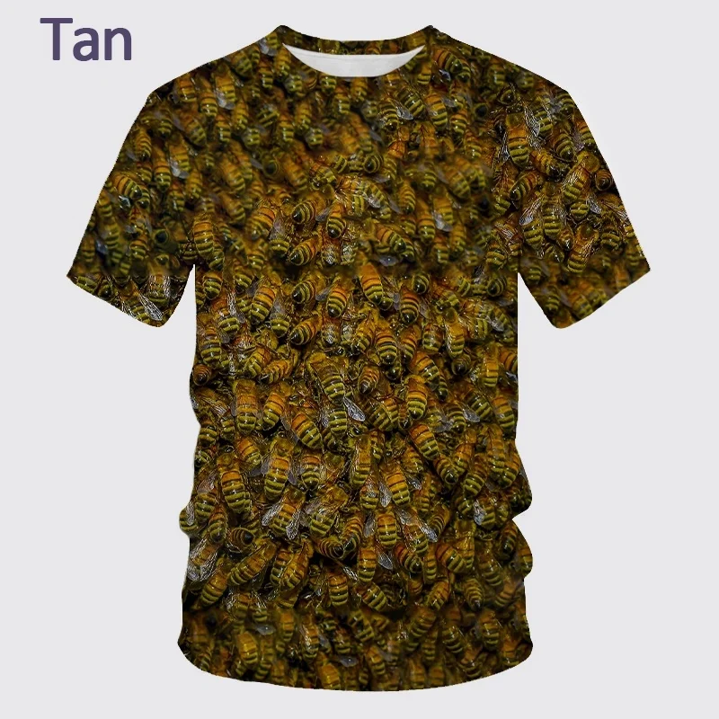 Newest Bee 3D Printing T-shirt Fashion Novelty Animal Honey Bee Shirt Unisex Harajuku Casual T-shirt