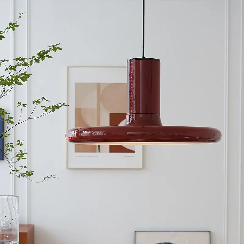 Modern Red White Metal Pendant Lamp E27 Bulb Dining Room Kitchen Bar Bedroom Office Tea House Study