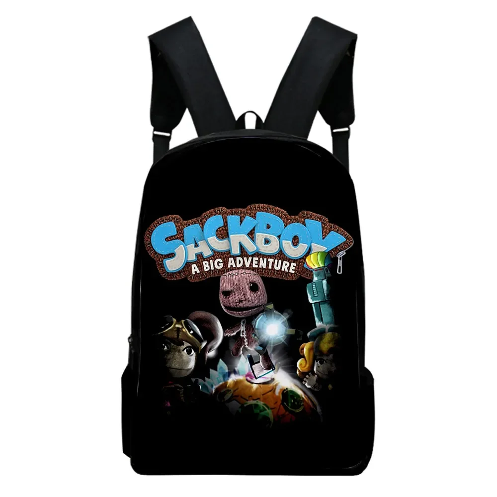 

New Sackboy Game Merch Cartoon Children School Bags Side-Opening Boy School Backpack For Kids Primary School