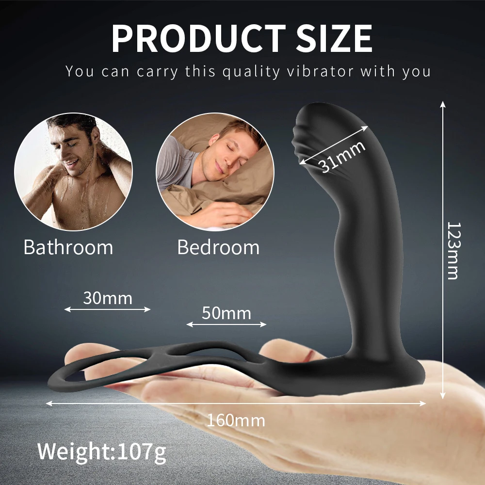 Cock Ring Sex Toys 3 In 1 Men Wireless Prostate Penis Rings Vibrating Massager Testicular Anal Stimulation Vibrator Adult Goods