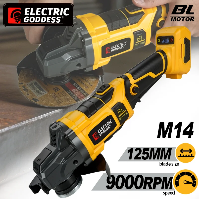 

Electric Goddess 125MM Brushless Electric Angle Grinder 2in1 Polishing Cutter Metal Wood Power Tool For Dewalt 20V Battery Pin