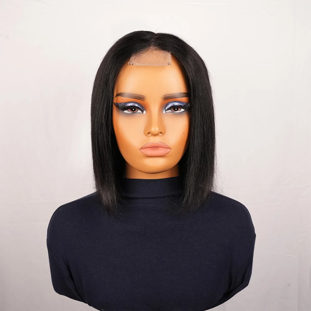 قصيرة بوب شعر مستعار 2x6 الدانتيل أمامي خصلات الشعر المستعار الإنسان مستقيم البرازيلي 100% باروكة من شعر طبيعي 2x6 شعر مستعار للنساء