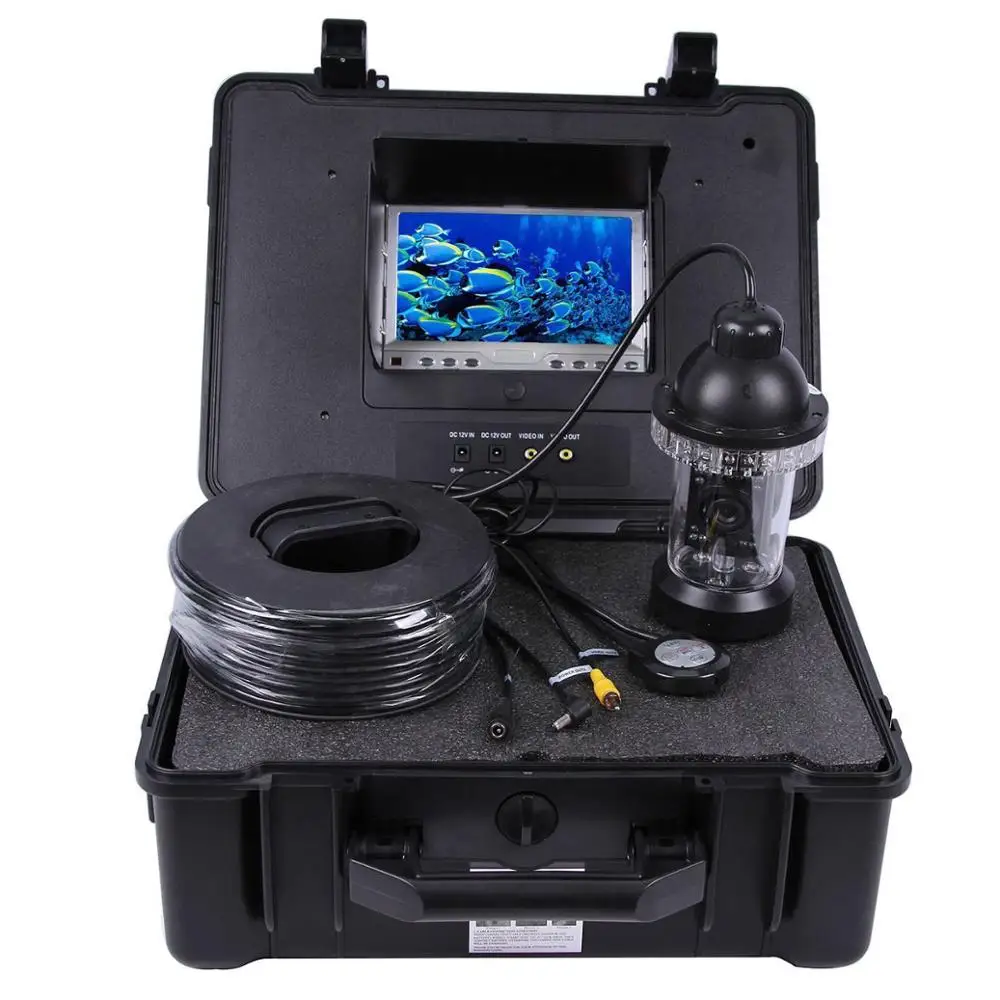 360 Rotation PTZ Camera 20M Underwater Fishing Video Camera Waterproof System With 7 Inch LCD