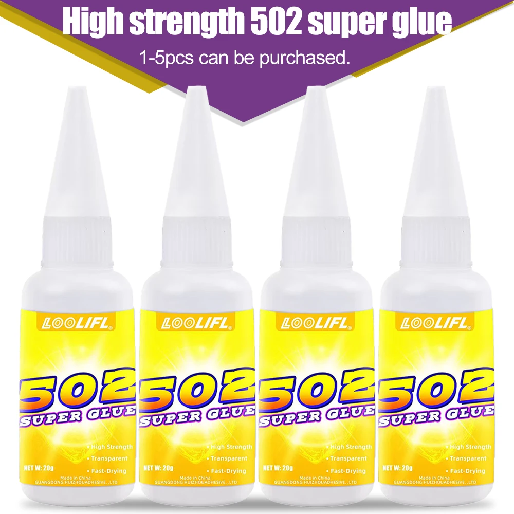 502 SuperGlue HighStrength Transparent Fast Drying  Instant Adhesive for Metal Plastic Wood Rubber Glass Ceramic Repair Optional
