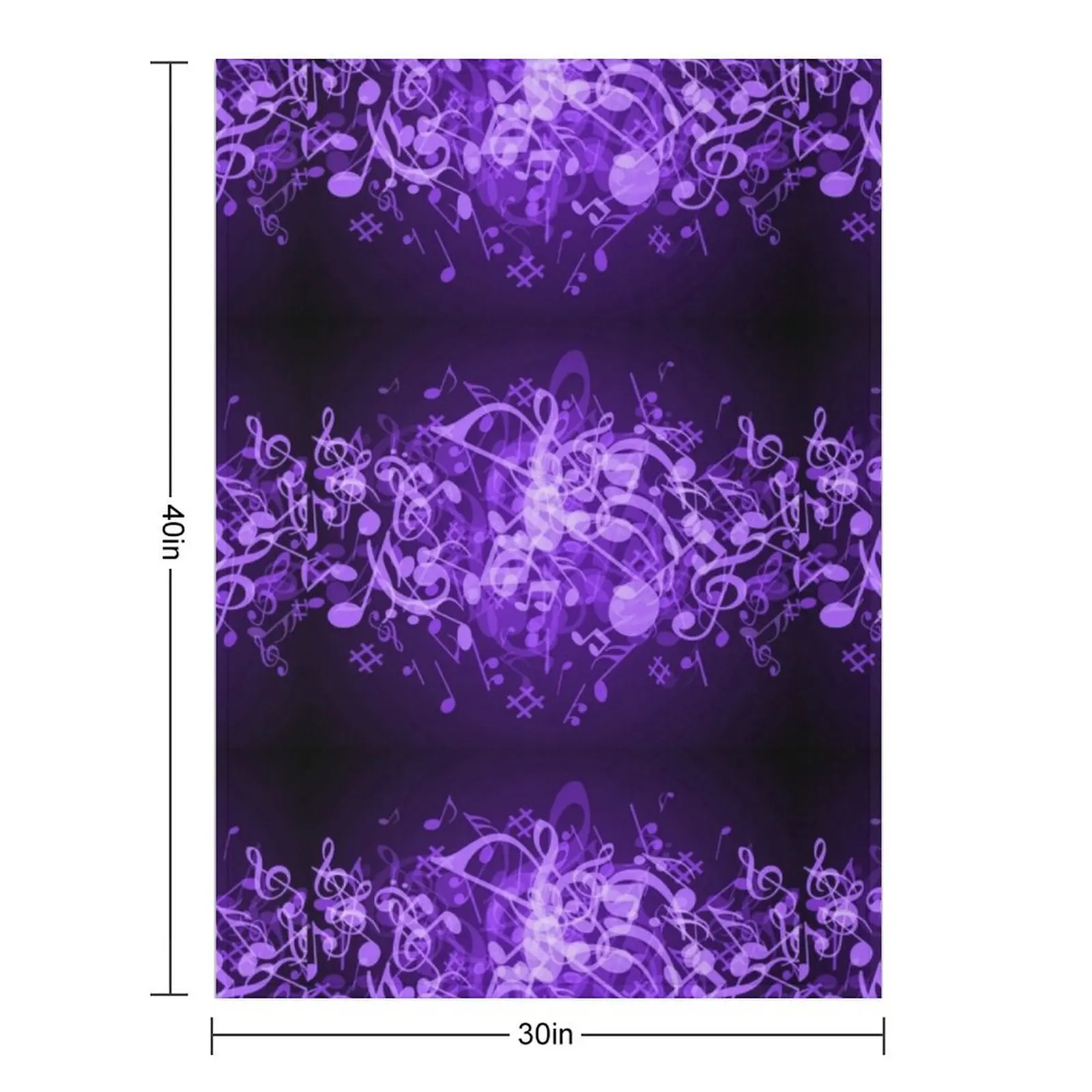 Purple Glow Music Notes Throw Blanket Fashion Sofas Blankets For Baby Kid'S manga Blankets