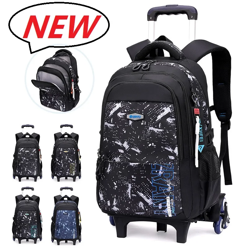 2025 New Rolling Backpack Luggage School Bags for Boys Schoolbag Trolley Mochila Hombre Children Sac A Dos Hommes Frete Gratis