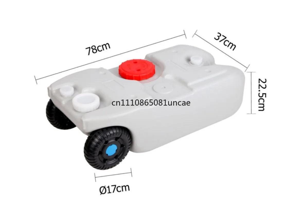 40L Large Capacity Water Tank with Wheels & Light for RV, Outdoor Camping, Self-Driving Tour & Truck Modification