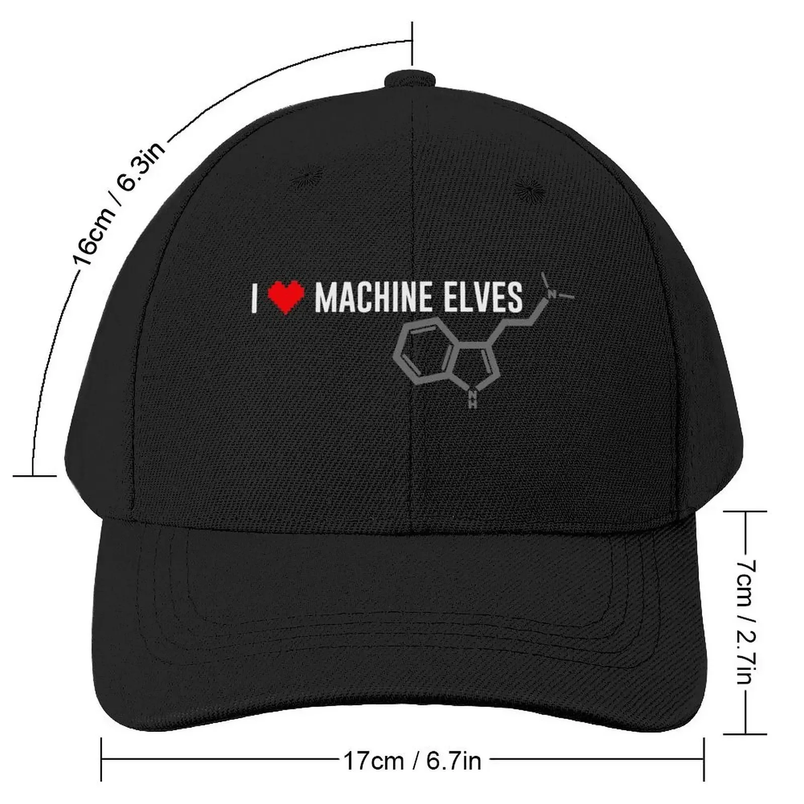 I Love Machine Elves (DMT Molecule) Baseball Cap Golf Wear Hat Beach Snapback Cap Hat Man For The Sun For Women 2025 Men's