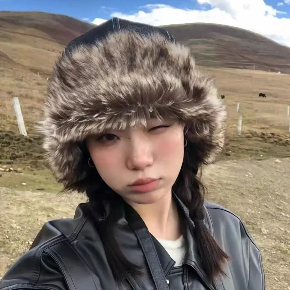 Мужская зимняя шапка-бомбер в стиле ретро с очками, уличная мотоциклетная ветрозащитная теплая шапка-ушанка из искусственного меха, лыжные шапки, термоушанка