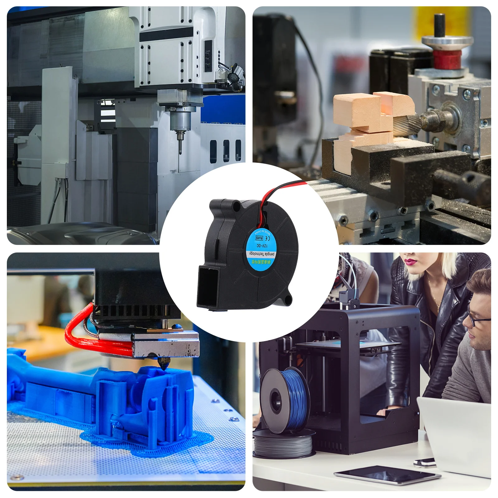 

3 Pcs 3D Printer Parts DC Cooler Fan 12V Blow Blower Accessories Cooling Radiator