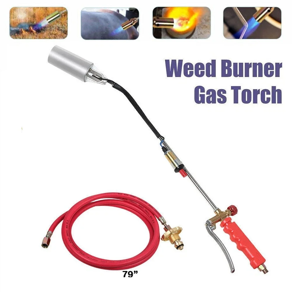 

Portable Propane Torch Weed Burner Ice Snow Melter Outdoor Flame Thrower With Hose Extended BBQ Torch Flame Gun Household Tools