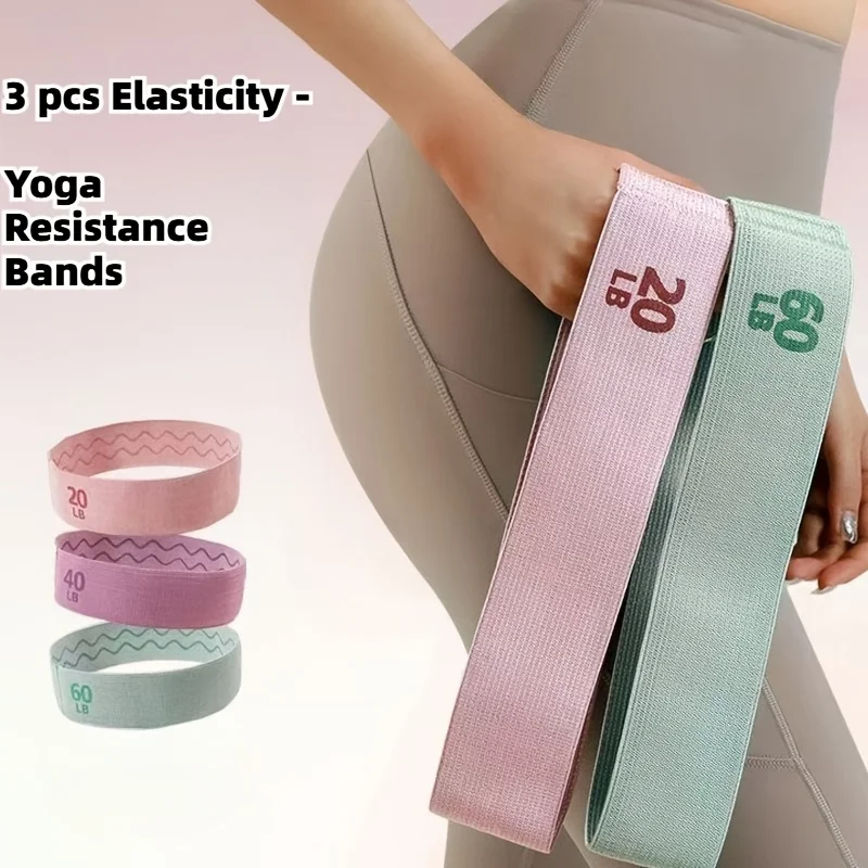 Image of Elastische Widerstandsbänder mit 3 Stufen, elastische Fitnessbänder für Zuhause, Yoga, Kniebeugen- und Gesäßtrainingsgeräte, Fitness-Stretchband