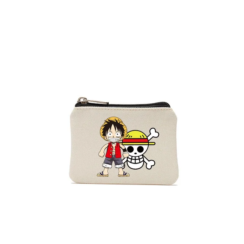 قطعة واحدة لوفي محفظة نسائية للعملات المعدنية محافظ كارتون أنيمي صغيرة محمولة حقيبة تخزين مستحضرات التجميل الصبي مفتاح المال المنظم قماش أكياس بسحاب