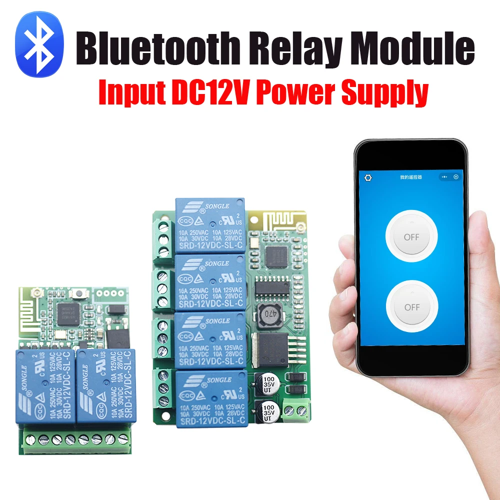 DC12V Bluetooth relay control board 2CH 4CH Bluetooth access control switch module electrical modification