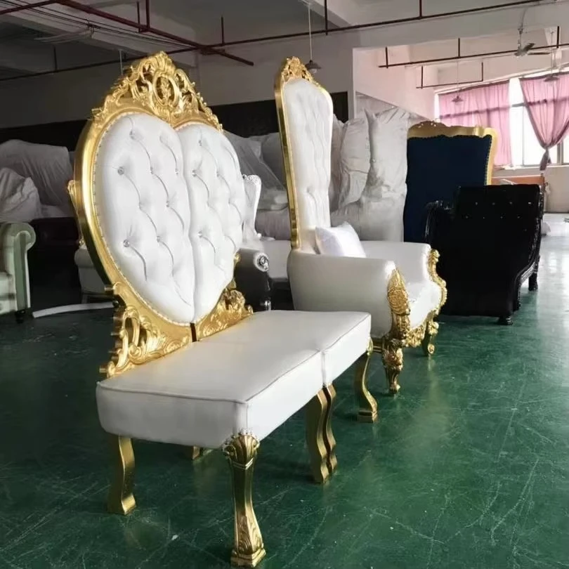 Bride and groom luxury heart-shaped two-seater sofa chair