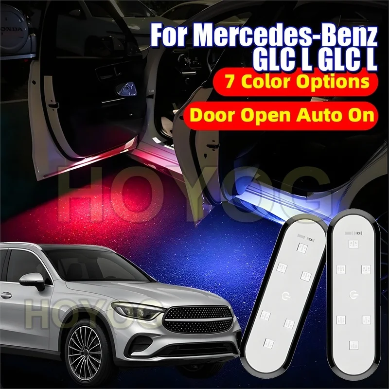Fit for Mercedes-Benz GLC L 2022-2026 LED Car Door Light with a Magnetic Sensor and Type-C Charging