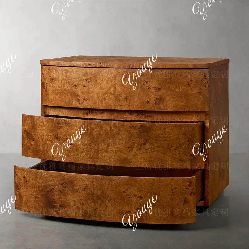 

SX American Medieval Style Solid Wood Tree Tumor Bark Bedside Table Bedroom Storage Chest Small Apartment Storage Drawer Cabinet