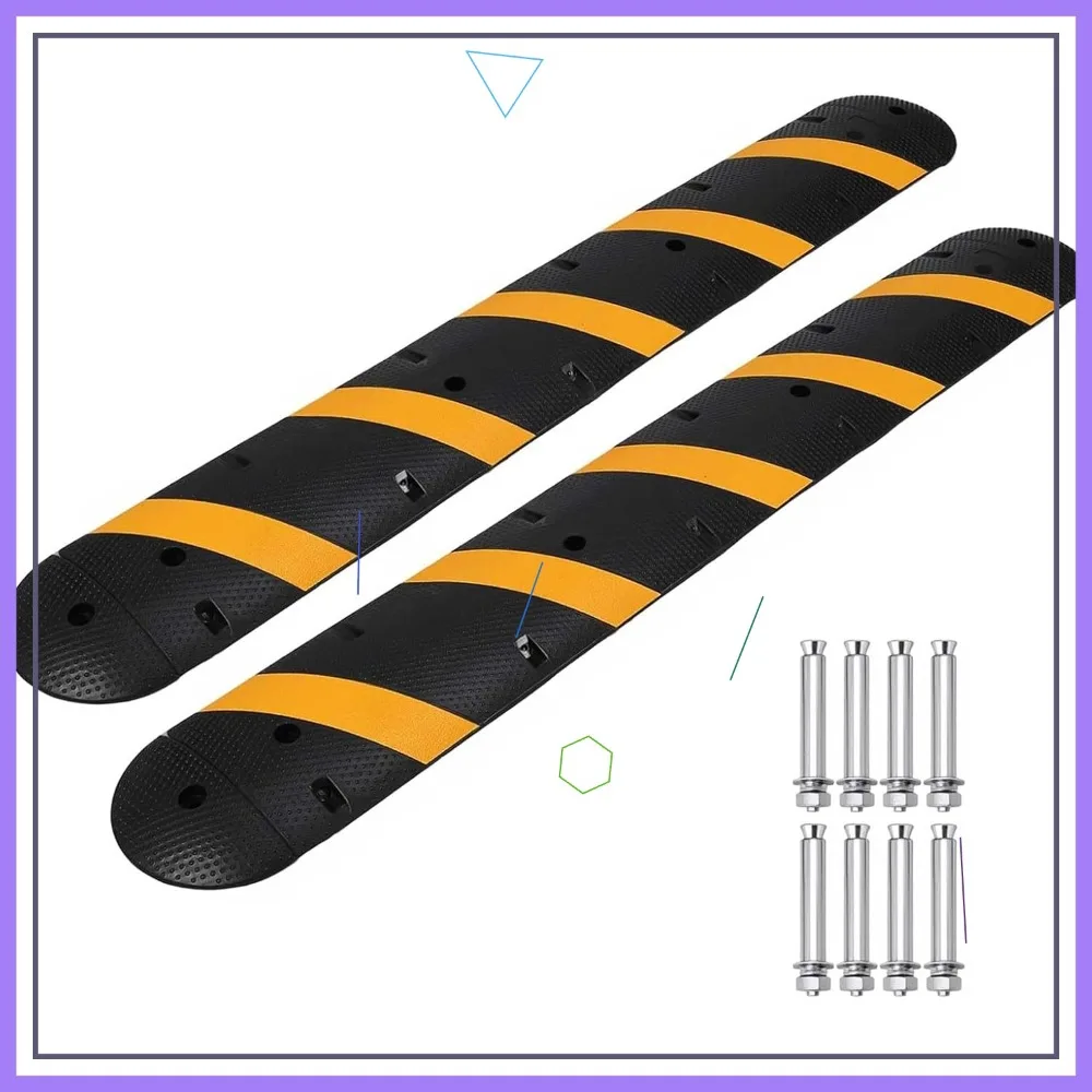 

Усиленные резиновые лежачие полицейские камеры (2 шт.), грузоподъемность 25 000 фунтов, защита кабеля, для безопасности на дорогах и подъездных путях